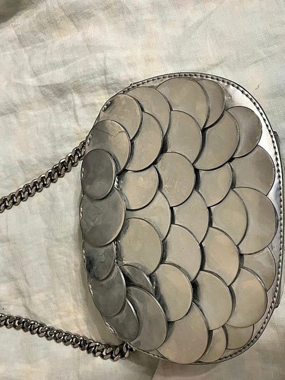 Michael Kors Silver Leather Crossbody